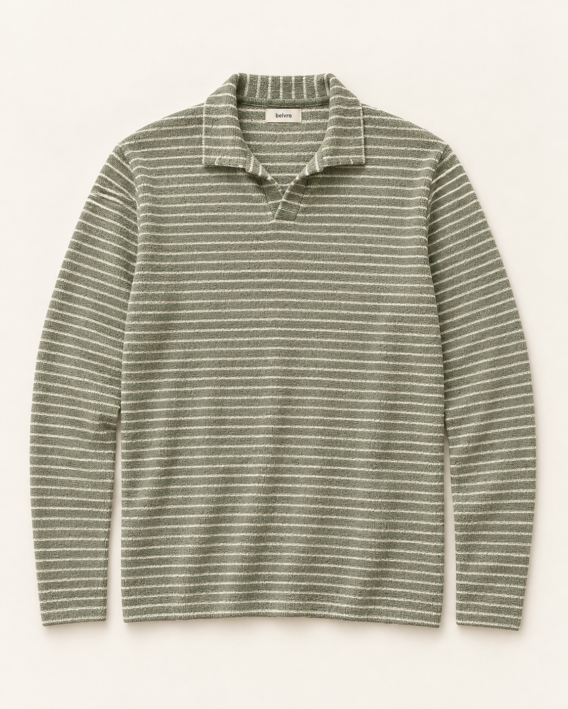 Striped Long-Sleeve Polo