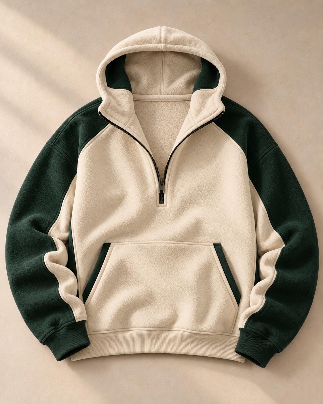 Contrast Quarter-Zip Hoodie