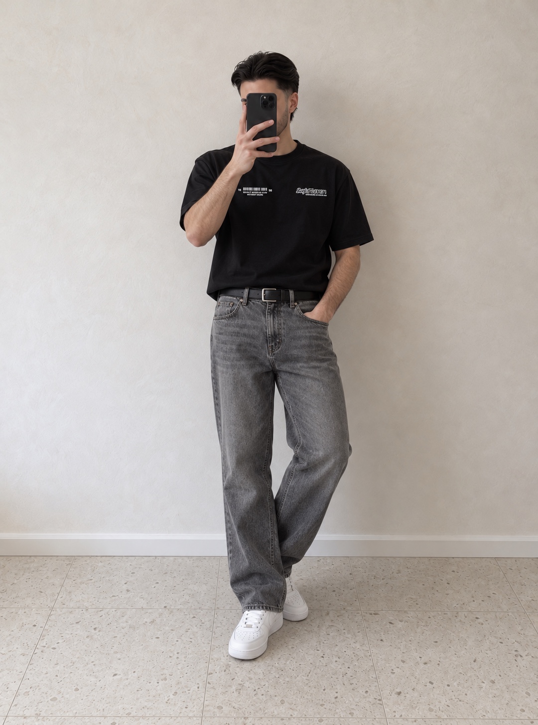 Washed Straight Denim